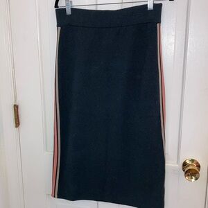 J Crew Cotton Blend Side Stripe Sporty Straight Skirt Size M